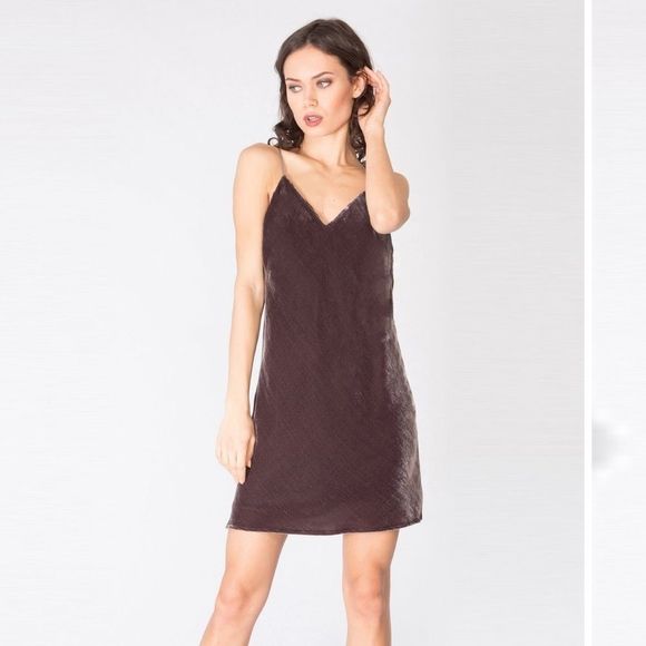 Lavender Brown Dresses & Skirts - Lavender brown velvet slip dress